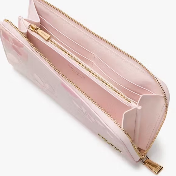 KATE SPADE Pink Devin Spring Pansies Zip-around Continental Wallet NWT - Picture 3 of 6